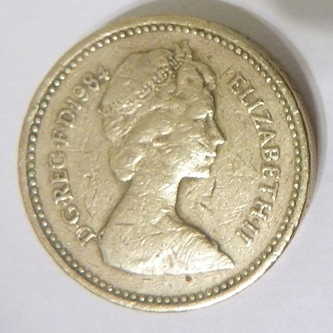 A one-pound coin from 1984
