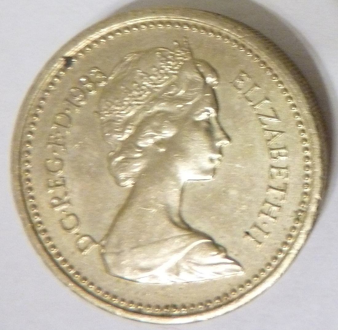 A one-pound coin