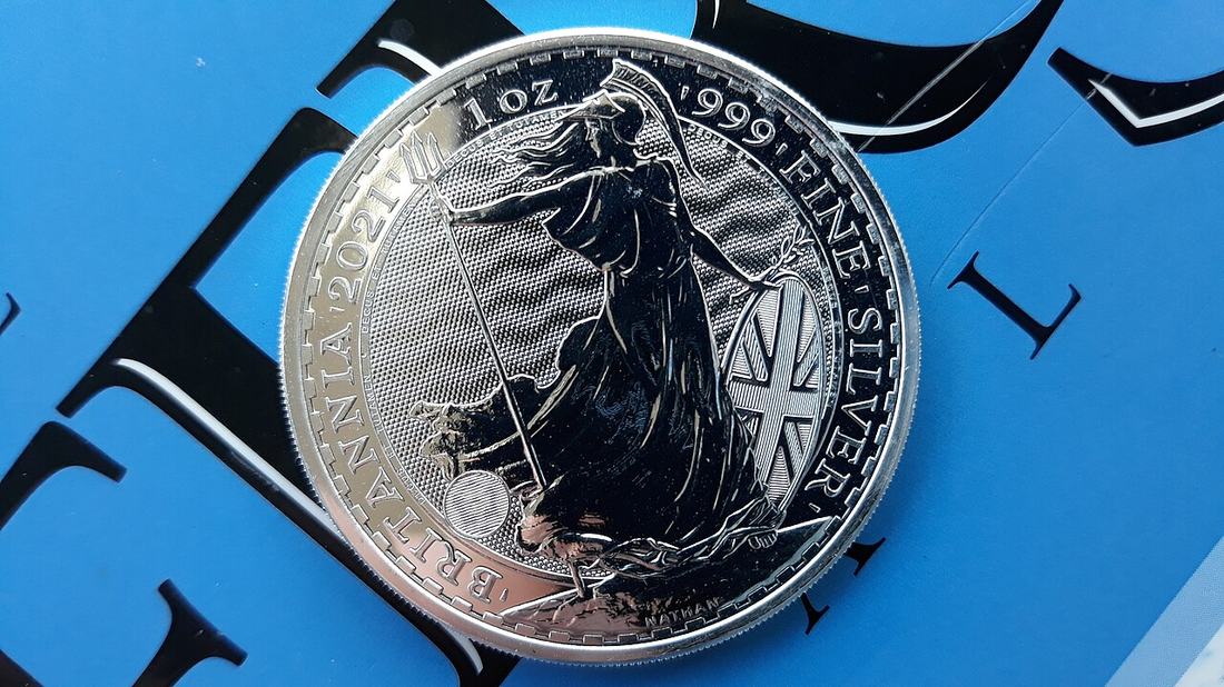 A British two-pound silver coin