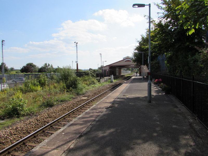 A railway station platform in Frome